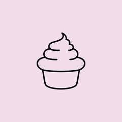 cup cake creamy muffin line black icon