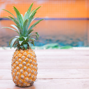 Fresh yellow pineapple tropic fruit summer