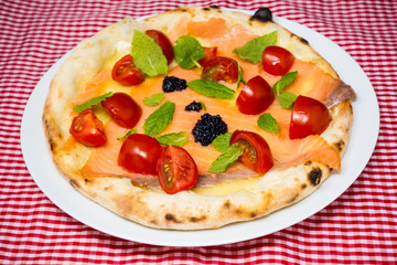 tasty pizza on a the table