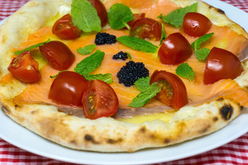 tasty pizza on a the table