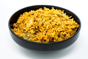 Tasty Indian food basmati rice on a plate