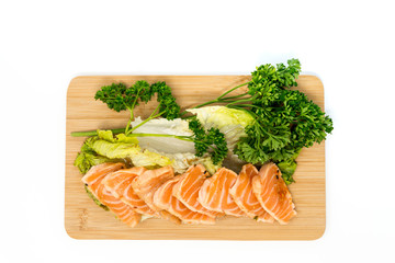 Obraz na płótnie Canvas Japanese food fresh raw fish mixed sashimi