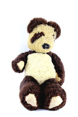 Old Fashioned Toy Panda on White Background