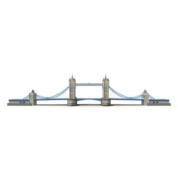 Famous Tower Bridge London, UK on white. Side view. 3D illustration