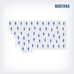 Vector people map of of State of Montana. The concept of population.
