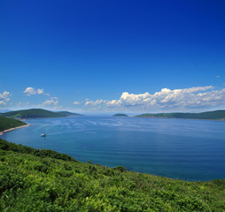 Naklejka na ściany i meble Cape Passing Popov island Vladivostok Russia