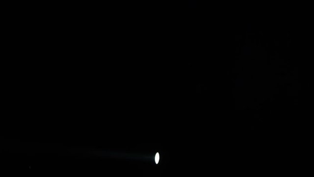 Realistic footage of stage light flashing rays spotlights through smoke. Great as a natural stage background for different projects!!!