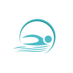 logo swimming (Nageur, Piscine, Natation) - obrazy, fototapety, plakaty
