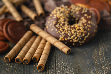 delicious homemade chocolate donut