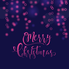 Light pink abstract Christmas background with white sparkling snowflakes.