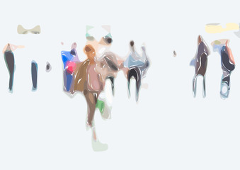 People background, blurred, vector illustration