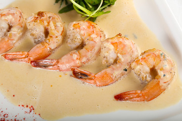Prawn in cream sauce