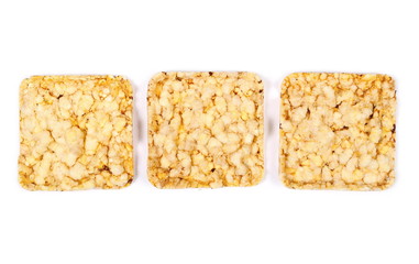 corn cakes isolated on white background