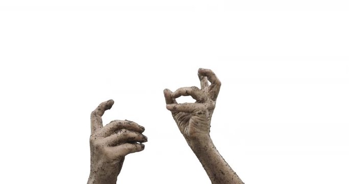 Undead - Hands of a zombie who is rising from the „dead“ and coming out of the grave - ProRes