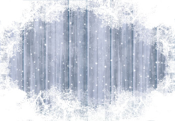 Vector grey wooden  background  and snow for Christmas design.