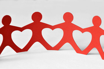 Paper people chain - Unity and love concept