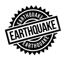 Earthquake rubber stamp. Grunge design with dust scratches. Effects can be easily removed for a clean, crisp look. Color is easily changed.