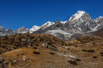 Obraz premium Nepal khumbu sagarmatha national park dingboche to pheriche