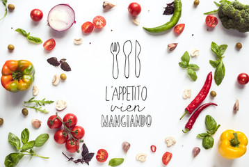 fresh vegetables and herbs