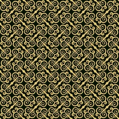 Golden seamless pattern in oriental style.