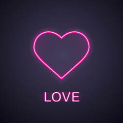 Heart neon light icon