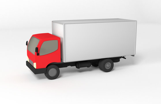 small cargo truck illustration isolated on white background