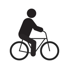 Obraz premium Man riding bike silhouette icon