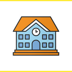 School building color icon