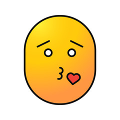 Smiley throwing kiss color icon