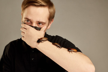 Unusual guy background isolated