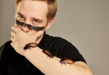 Unusual guy background isolated