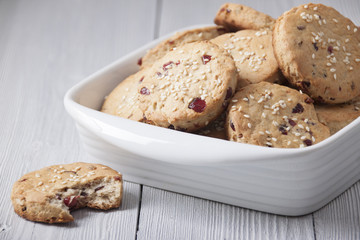 Cookies with dried cranberries