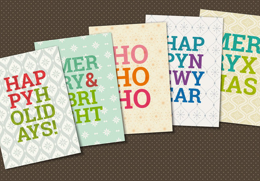Christmas and New Year's Greeting Card Set