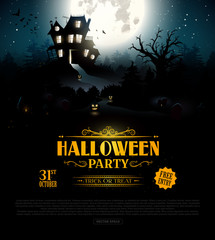 Halloween scary house in the woods