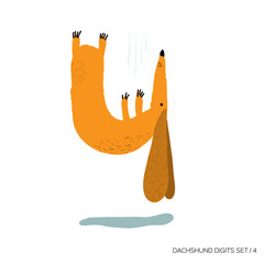 Cute dachshund.Cartoon vector illustration. - 178370596