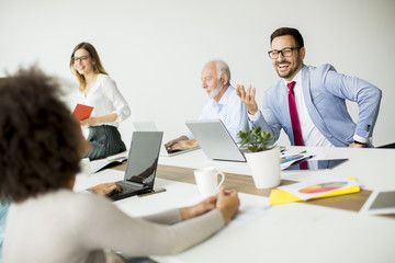 Fototapeta premium Business people discussing a strategy and working together in office