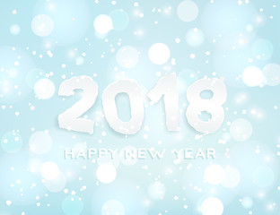 2018 Happy New Year winter background. Vector eps10