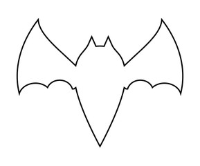 halloween bat outline vector  design isolated on white backgroud