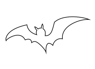 halloween bat outline vector  design isolated on white backgroud