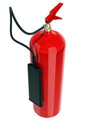 3d render fire extinguisher isolated on white background