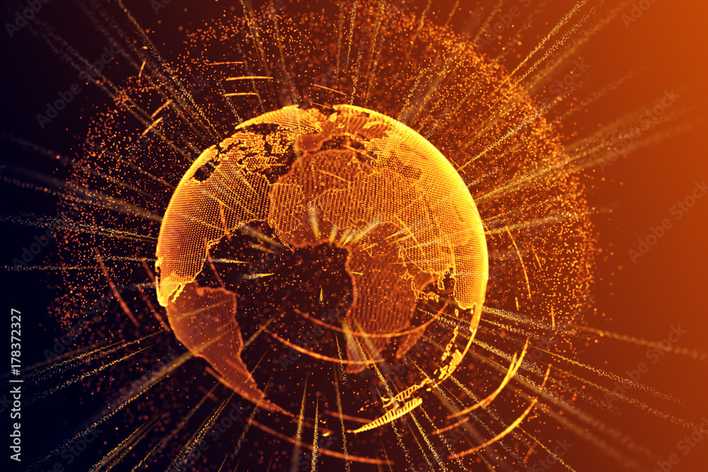 Canvas Prints polygonal globe texture