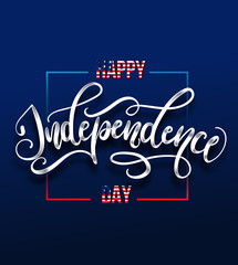 Fototapeta premium Happy Independence day 4 th july. Greeting card for Independence day of America. Happy independence day of USA , Fourth of July . Vector illustration. 
