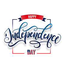 Happy Independence day 4 th july. Greeting card for Independence day of America. Happy independence day of USA , Fourth of July . Vector illustration. 
