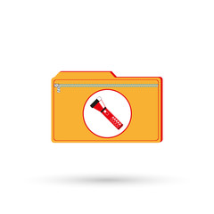 Electronic folder for search files. Vector icon.