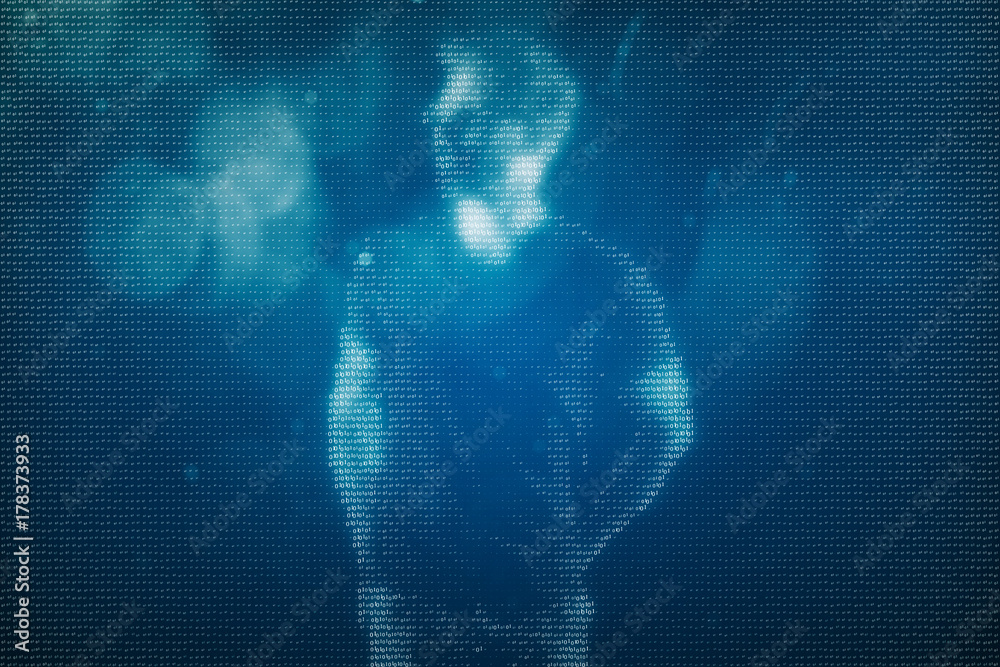 Aufkleber Binary code man background