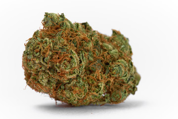 Close up of prescription medical marijuana flower Space Cowboy hybrid strain sativa dominant 