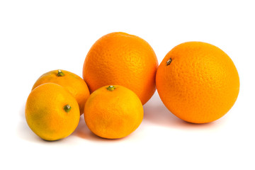 Orange mandarin or tangerine fruit isolated on white background