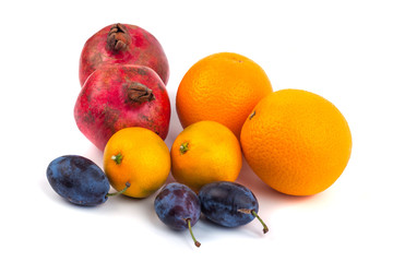 Fresh fruits isolated on a white background