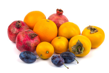 Fresh fruits isolated on a white background