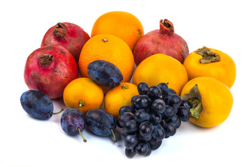 Fresh fruits isolated on a white background